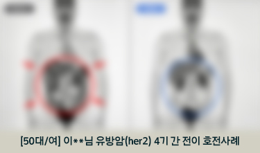 [50대/여] 이**님 유방암(her2) 4기 간 전이 호전사례